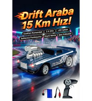 Uzaktan Kumandalı Drift Arabası RC Araba Işıklı Şarjlı 15 km/h Hızlı Oyuncak Araba