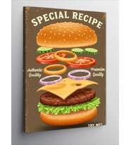 Kanvas Tablo Özel Tarifle Hamburger Posteri