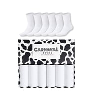 Carnaval Terry Beyaz 6’lı Unisex Soket Çorap Seti