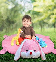Bebek Oyun Halısı 120 cm Tavşanlı Oyun Matı (%100 Yerli)