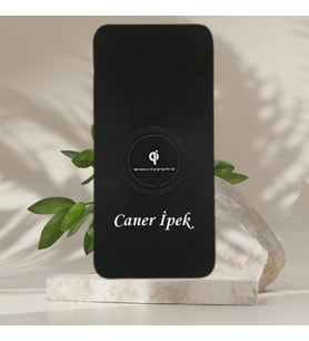 KİŞİYE ÖZEL İSİM BASKILI KABLOSUZ POWERBANK (Siyah)
