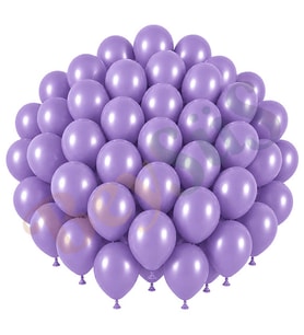 Lavanta Renk Lateks Retro Balon (30 cm) - 50 Adet