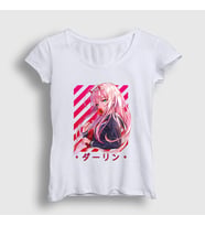 Presmono Kadın Beyaz Zero Two V2 Darling In The Franxx T-Shirt 483229tt