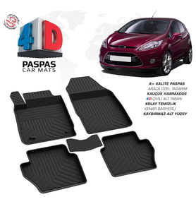 Ford Fiesta 4D Araca Özel Havuzlu Kauçuk Paspas 2009-2015 (Karışık)