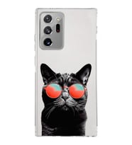 PrintiFy Samsung Galaxy Note 20 Ultra ile Uyumlu Kedi 3 Kamera Korumalı Şeffaf Kılıf