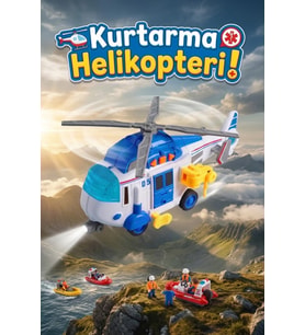Sesli Ve Işıklı Kurtarma Helikopteri - Pervaneli Eğitici Oyuncak Helikopter 21 cm