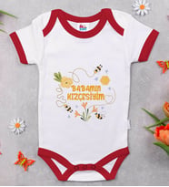 BK Kids Babamın Kızçesiyim Tasarımlı Kırmızı Bebek Body Zıbın-1
