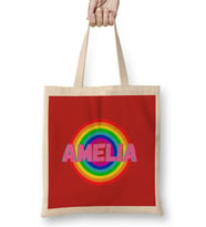 Amelia -Name personalized Custom - vintage Retro Rainbow Style Design Gift Baby-Gift For Her Bez Çanta Uzun Saplı