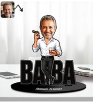BK Gift Kişiye Özel Babam Tasarımlı Karikatür Biblo