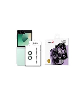 Samsung Galaxy Z Flip 6 Uyumlu Zore CL-11 Safir Parmak İzi Bırakmayan Anti-Reflective Kamera Lens Koruyucu (Açık Yeşil)