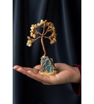 Akik Taşı El Yapımı 5x12cm Doğal Taş Dekoratif Hayat Ağacı