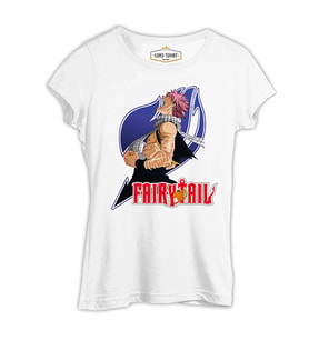Fairy Tail - Natsu Beyaz Kadın Tshirt
