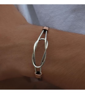 Gemici Düğüm Modeli Otantik Gümüş Kelepçe