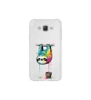 Samsung Galaxy J7 ile Uyumlu Splash Tembel Hayvan Tasarımlı Şeffaf Silikon Kılıf