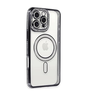 Apple İphone 16 Pro Max Kılıf Joke Simli Magneticsafe Kılıf - Gri