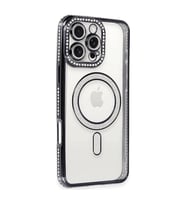 Apple İphone 16 Pro Max Kılıf Joke Simli Magneticsafe Kılıf - Gri