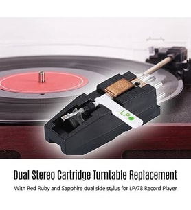 Universal Dönerli Pikap Kafası Fonograf Çift Stereo Çift Taraflı Stylus Pikap İğnesi LP/78RPM 