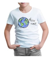Hello World - Earth Beyaz Çocuk Tshirt