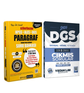 Yediiklim 2026 DGS Son 5 Yıl Çıkmış Sorular ve Pegem Ezberbozan Paragraf Soru Bankası Seti 2 Kitap