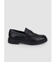 %100 Hakiki Deri Siyah Kemer Detaylı Erkek Loafer