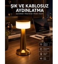 Altın Rengi Masa Ve Gece Lambası Dokunmatik Şarjlı Masa Lambası