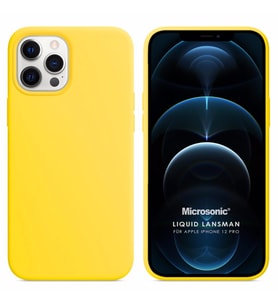 Microsonic Apple iPhone 12 Pro Kılıf Liquid Lansman Silikon Sarı