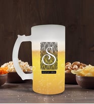 BK Gift Kişiye Özel İsimli Buzlu Cam Bira Bardağı 50cl-20 (Beyaz)