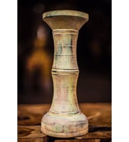 Candle Holder Yellow El Yapımı Ahşap Mumluk (Sarı)