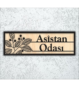 10x20 cm Asistan Odası Yazılı Ahşap Yönlendirme