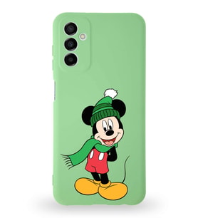 Samsung Galaxy M13 Uyumlu Lansman Kılıf Altı Kapalı İçi Kadife  Mickey Mouse-G Tasarımlı  Kapak (Şeffaf)