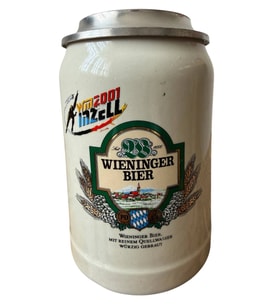 Nostaljik Alman Zinn Kapaklı Bira Bardağı TANKART