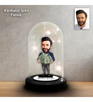 KİŞİYE ÖZEL EMLAKÇI TASARIM IŞIKLI KARİKATÜR FANUS BİBLO FN152