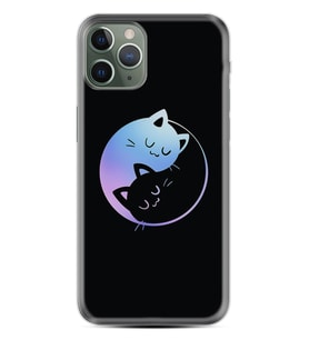 Apple iPhone 11 12 13 14 Pro Max Kılıf Desemli Silikon Love Cats 1604