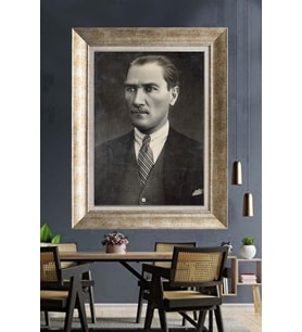 Gümüş Çerçeveli Atatürk Tablo za257
