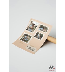 Kişiye Özel Polaroid Kolaj Bej, Çerçevesiz Yüksek Kalite Duvar Afişi - Sevdiklerinize