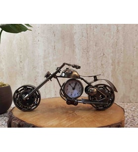 Özel Üretim Masaüstü Dekoratif Metal Motor Saat – Klasik Retro Tasarım, Hediyelik Motosiklet Lüks Ofis Ev Dekorasyonu Için Fonksiyonel ve Estetik Motorsiklet Saat