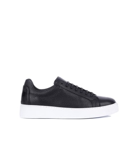 Shoetyle - Siyah Deri Bağcıklı Erkek Sneaker 250-1400