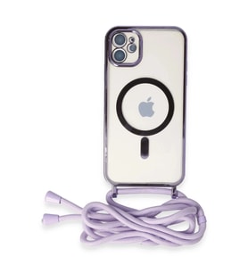 Durukar® iPhone 11 Kılıf Divo Lazer Askılı Magsafe Kapak - Lila