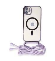 Durukar® iPhone 11 Kılıf Divo Lazer Askılı Magsafe Kapak - Lila