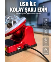 Güneş Enerjili Led Disco Lamba Şarjlı Rgb Parti Ve Dekoratif Aydınlatma Lambası