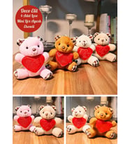 4 Adet Mini Lüx Ayıcık Kalpli Love Yazılı Hediyelik Ayıcık 11 cm x 9 cm