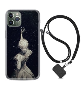 Apple iPhone 11 12 13 14 Pro Max Kılıf Boyun Askılı Silikon Star Woman 1332