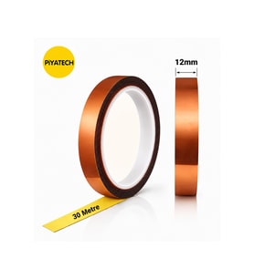 Kapton Yanmaz Bant Yüksek Isıya Dayanıklı Isı Bandı 12 mm X 30 Metre