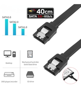 SATA 3.0 Data Kablosu 40 cm – 6Gb/s HDD ve 2.5" SATA SSD Bağlantı Kablosu (1 Adet)