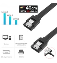 SATA 3.0 Data Kablosu 40 cm – 6Gb/s HDD ve 2.5" SATA SSD Bağlantı Kablosu (1 Adet) (Siyah)