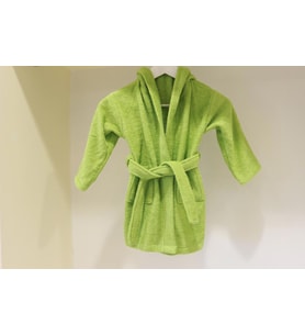 Ender Home Bebek Bornozu Çocuk Bornozu Bukle Pamuklu Kapşonlu Bornoz 3-4 Yaş-Yeşil