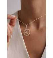 Taşlı Dümen Charm Kolye Ucu