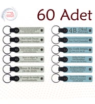 Beyaz & Gök Mavi, Sosyal Sorumluluk Projesine Katkı Anısı, 60’lı Set, Kişiye Özgü Yazılı Anahtarlık