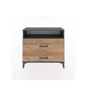 Arges Şifonyer Tek Raflı 2 Çekmeceli 88x30x80 Antrasit-Çam