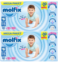 Molfix Bebek Bezi Beden:5 (11-18KG) Junior 200 Adet Mega Ekonomik Fırsat Pk